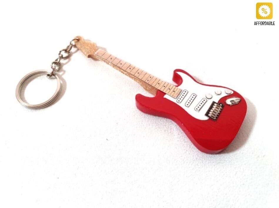 Guitar Keychain Dire Straits Mark Knopfler Wood Metal Small Gift For Guitarist