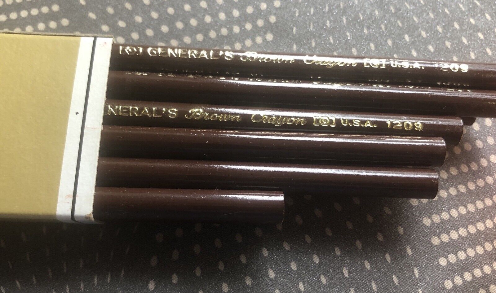 12 Vtg General\'s Brown Crayon 1209 USA Pencils - Unused Unsharpened