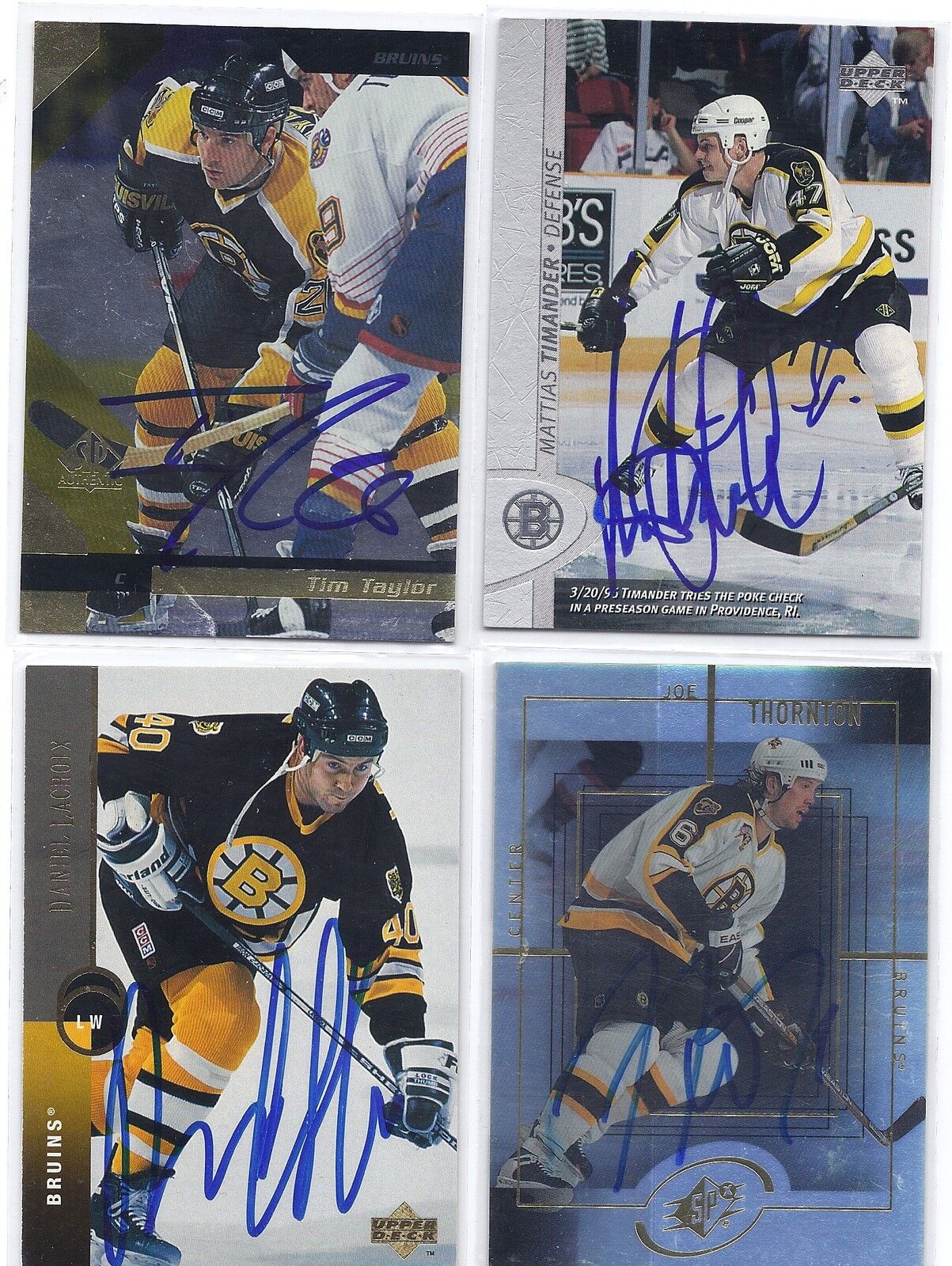 Joe Thornton Signed / Autographed Hockey Card Boston Bruins 1999 UD SPx