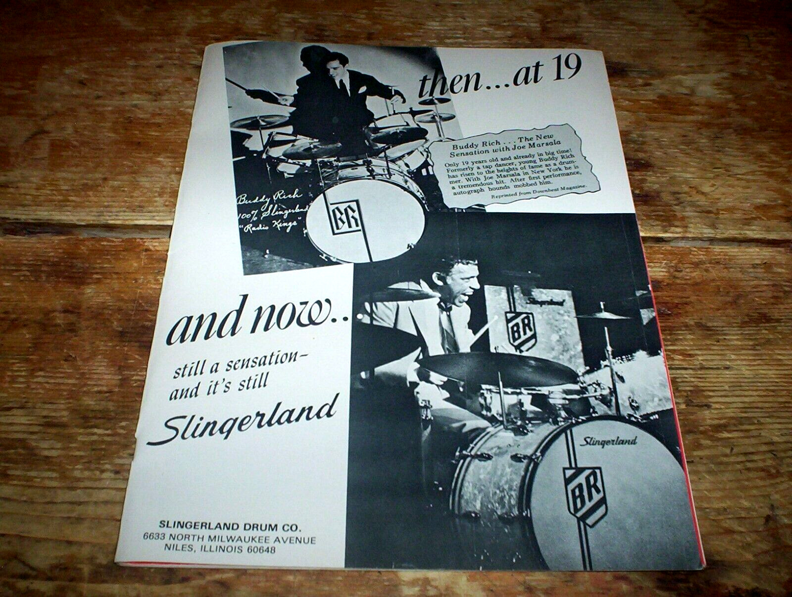 BUDDY RICH ( SLINGERLAND DRUMS ) 1969 Vintage magazine PROMO Ad NM-