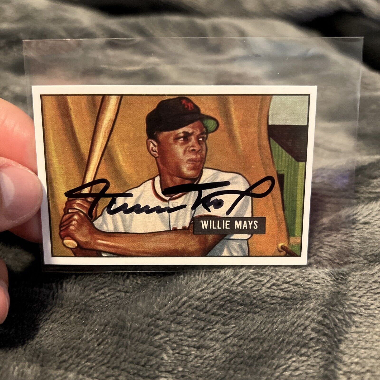 1951 Bowman Willie Mays Signed Autographed RP Rookie Card -Say Hey Authenticated