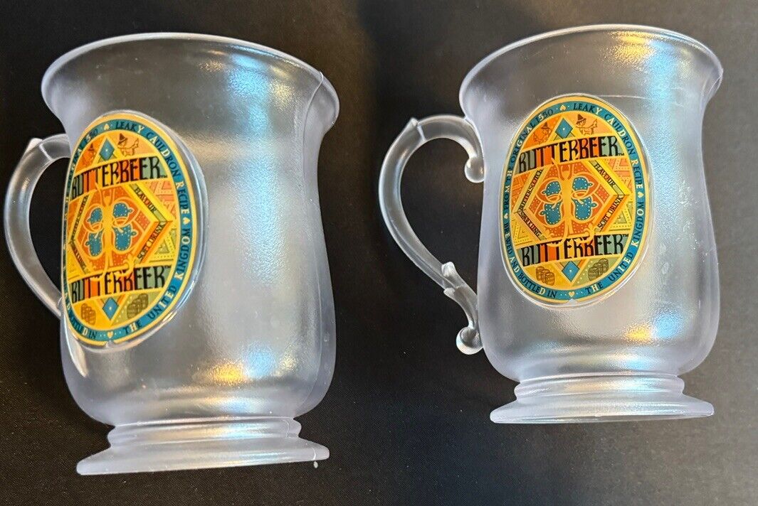 2 Harry Potter BUTTERBEER Plastic Souvenir Mugs New York Wizarding World Store