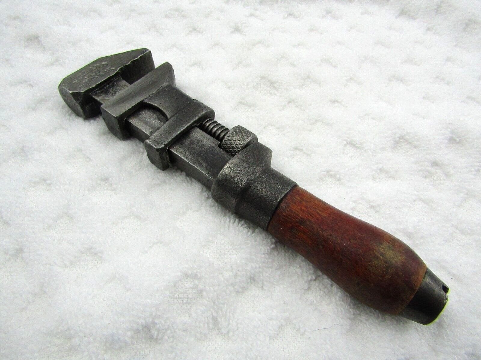 Antique Adjustable Pipe Monkey Wrench W. J. Ladd  No. 77 New York  6-3/4\