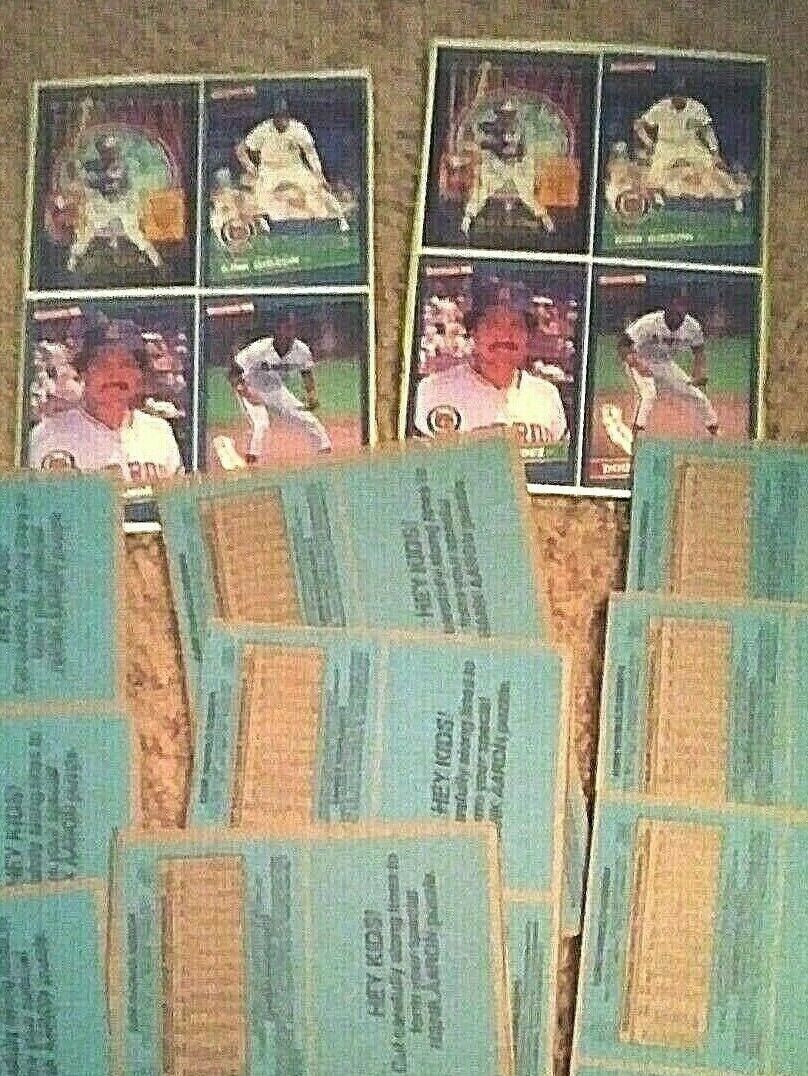 11-1986 Donruss Baseball Card Wax Box Bottom Panel Hank Aaron Hernandez Gibson