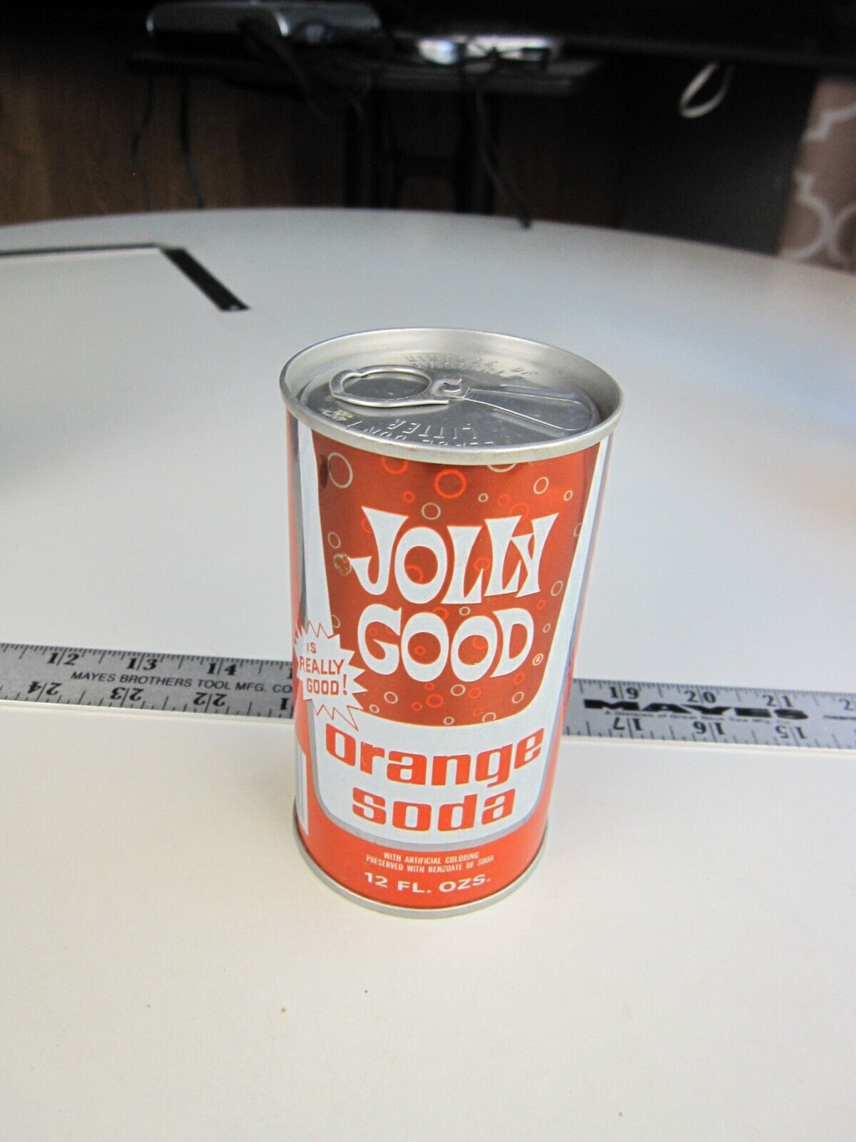 Vintage Jolly Good ORANGE Soda Unopened Pull Tab Empty Test Blank   BIS