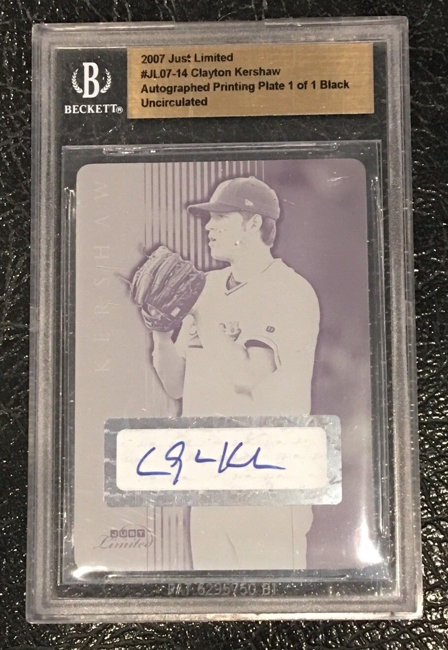  Clayton Kershaw 2007 JUST MINORS 1/1 BGS UNCIRCULATED PRINT PLATE AUTO ROOKIE