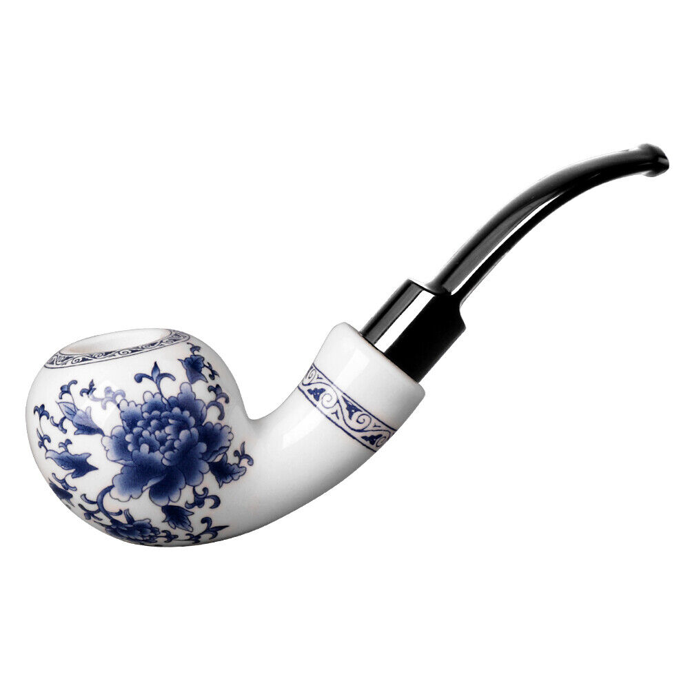 MUXIANG Ceramic Tobacco Pipe Handmade Smoking Pipe Gift with 10 Free Accessories