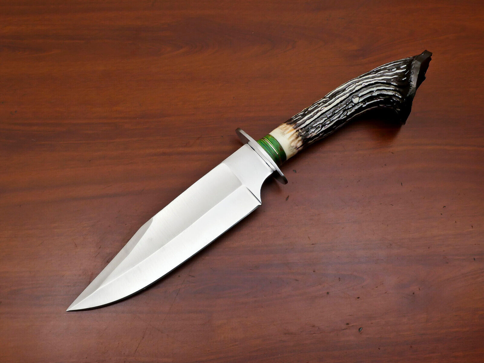 Rody Stan HANDMADE D2 FIXED BLADE HUNTING KNIFE/BOWIE KNIFE- ARTIFICIAL STAG