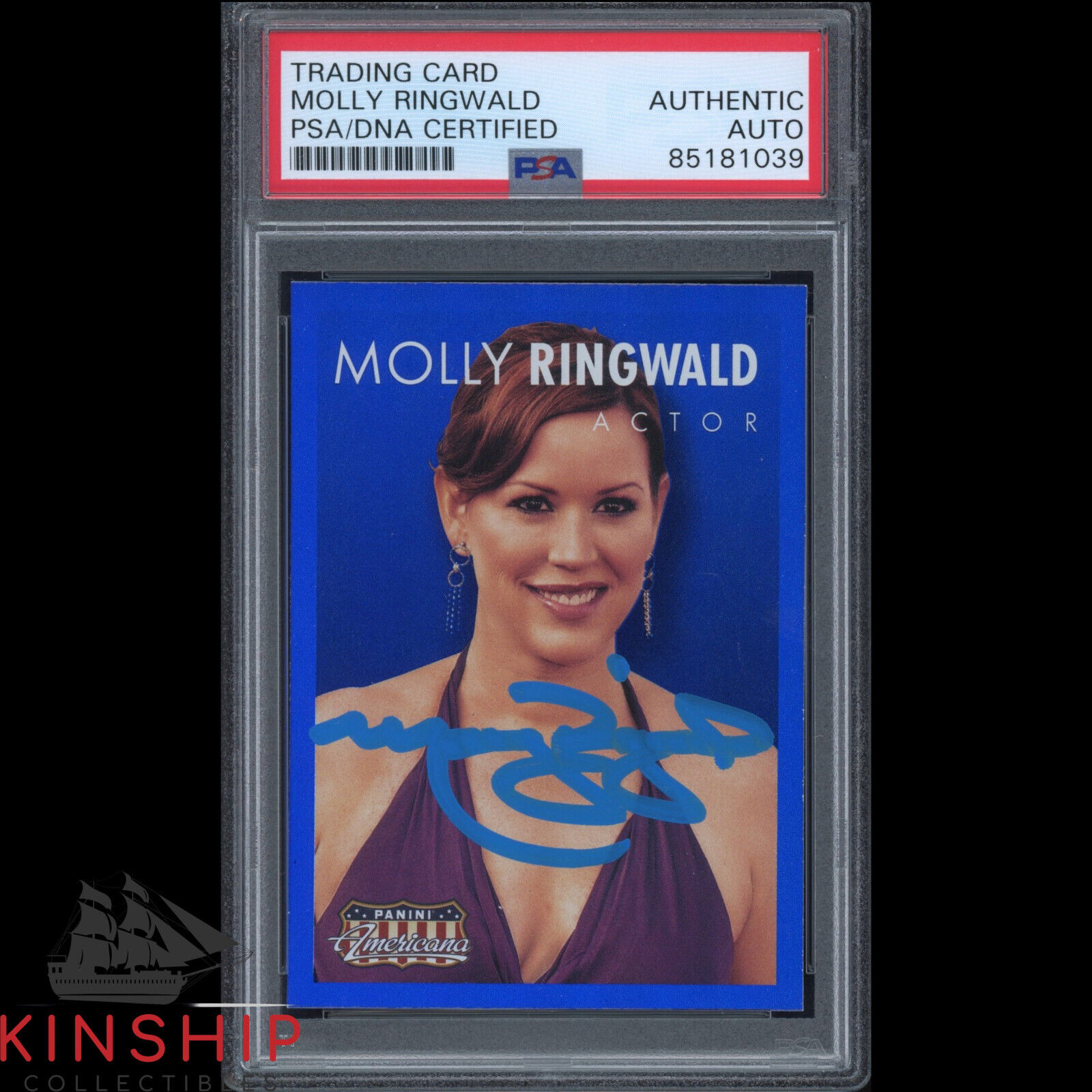 Molly Ringwald signed 2015 Panini Americana Trading Card PSA DNA Slab Auto C2662