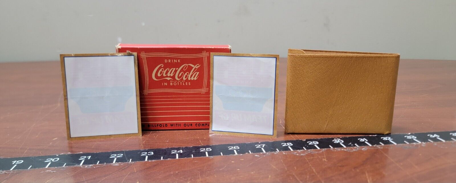 Coca-Cola Genuine Pigskin Billfold Wallet, 1984 US Olympics Advertising 