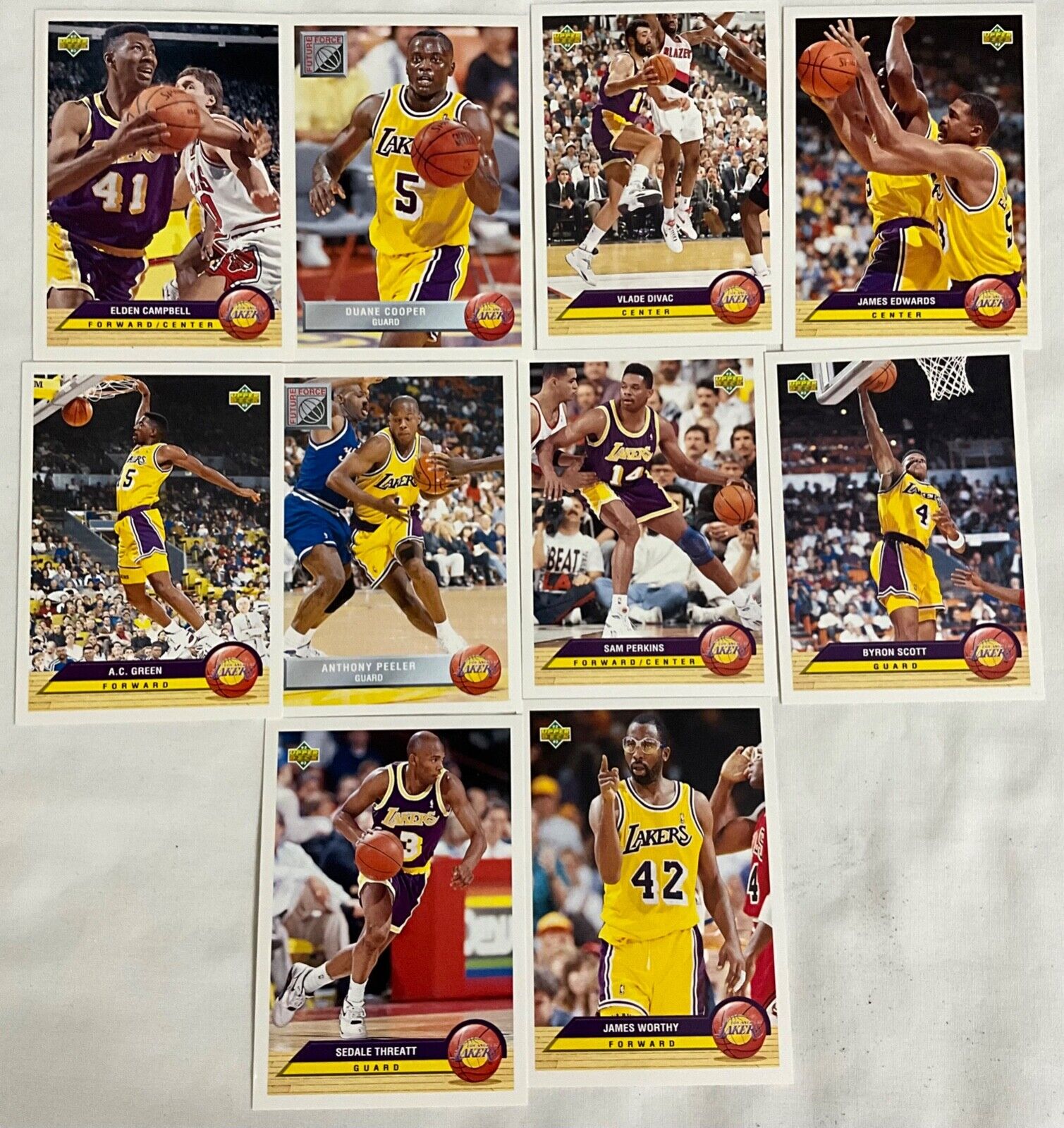 1992-93 Upper Deck McDonalds L A Lakers Set of 10 Cards