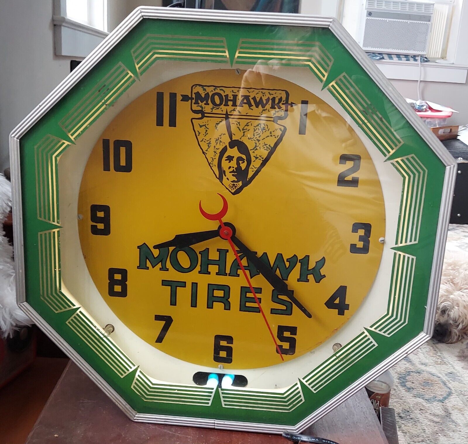 Vintage Original Mohawk Tires Neon Clock