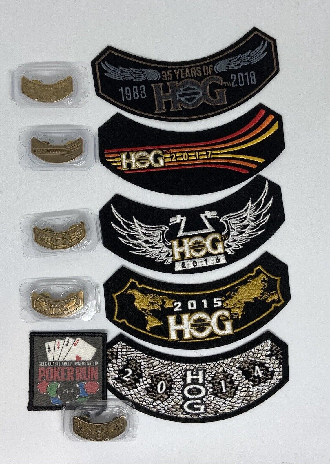 2014,15,16,17,18 HOG Members Rocker Patches /PinHARLEY DAVIDSON OWNERS GROUP