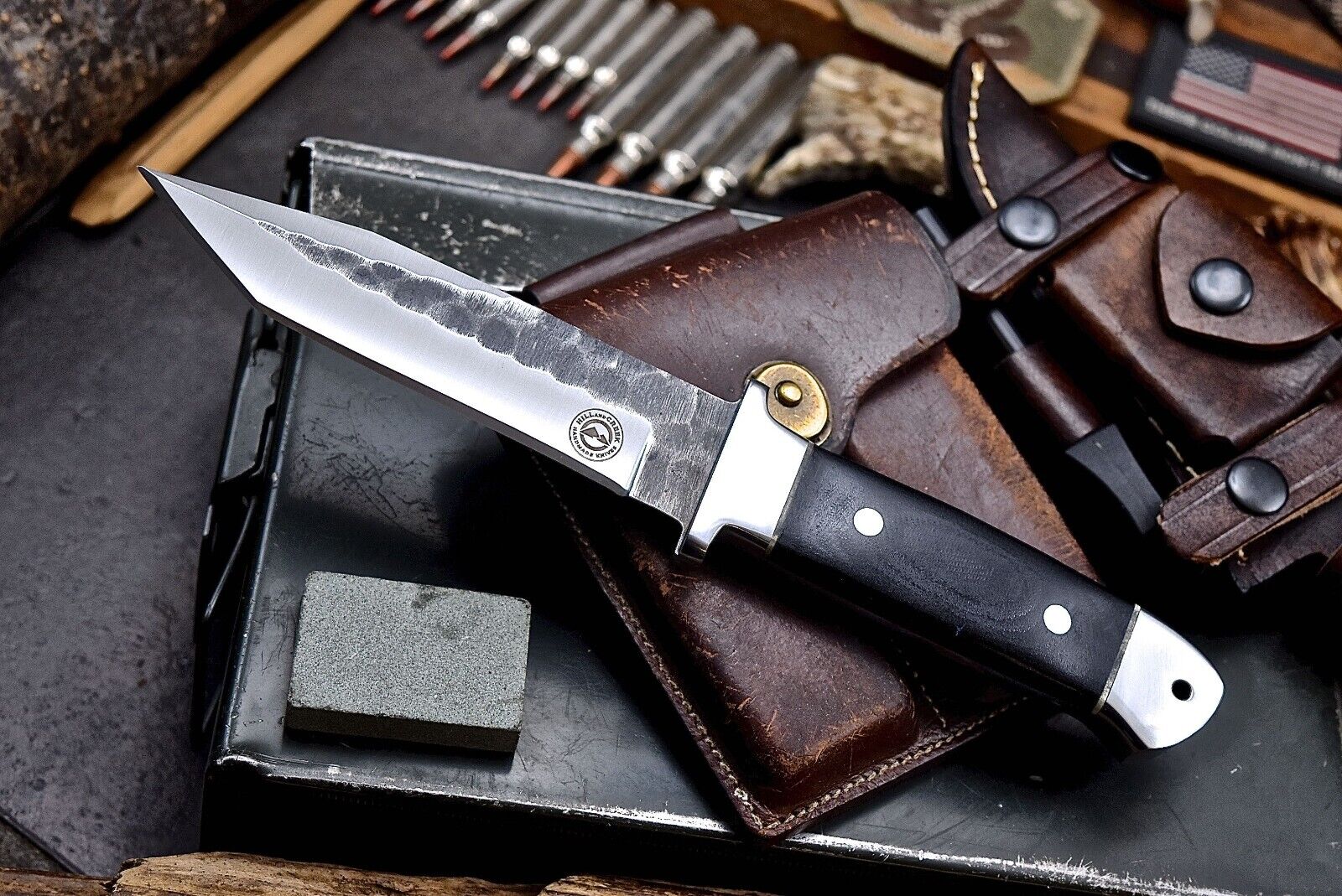 CFK HILL & CREEK Handmade D2 Custom Hunting TANTO Knife & Sheath Set HC-25H