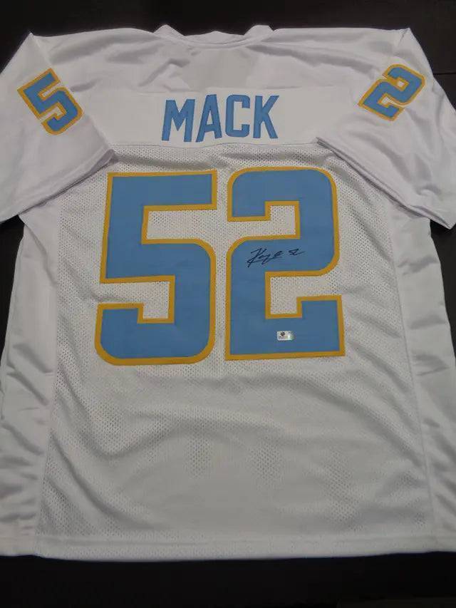 Khalil Mack Los Angeles Chargers Autographed Custom Football Jersey GA coa