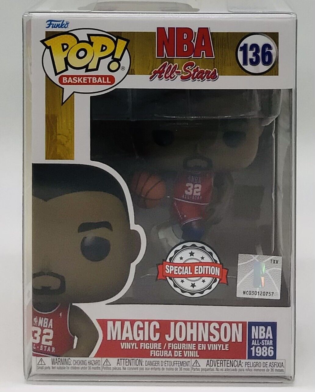 Funko Pop NBA All Stars Magic Johnson #136 Special Edition with Protector