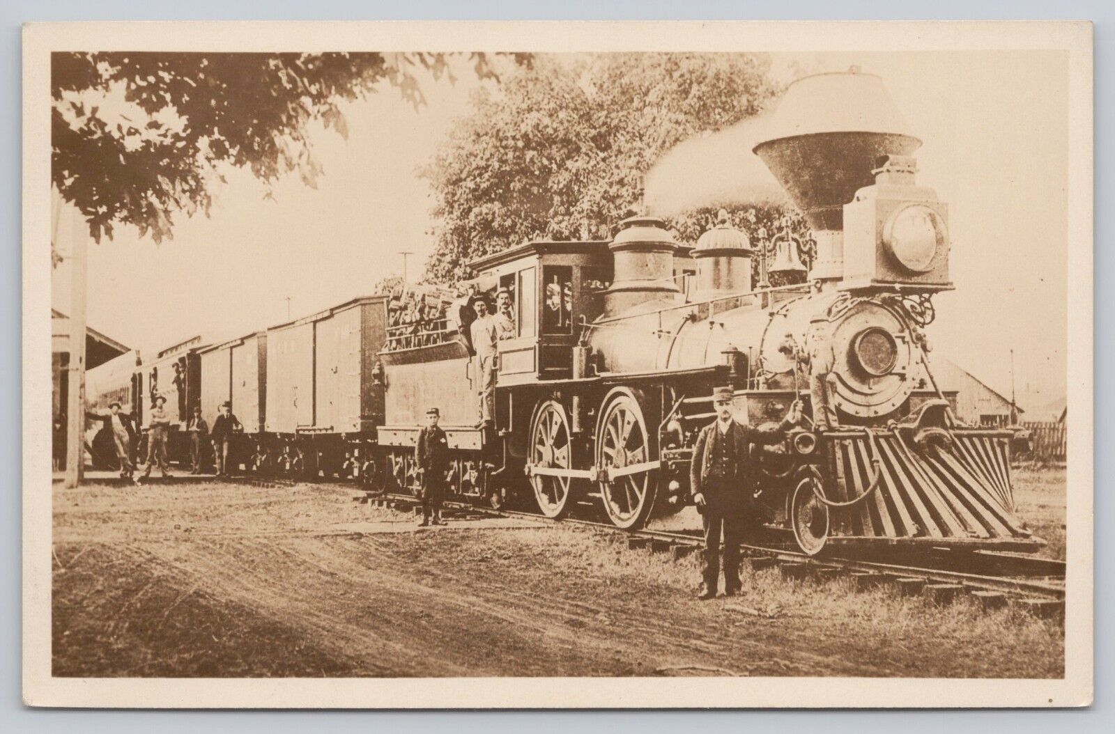 Chicago Eastern Illinois Railroad Steam Locomotive, VTG RPPC Real Photo Postcard