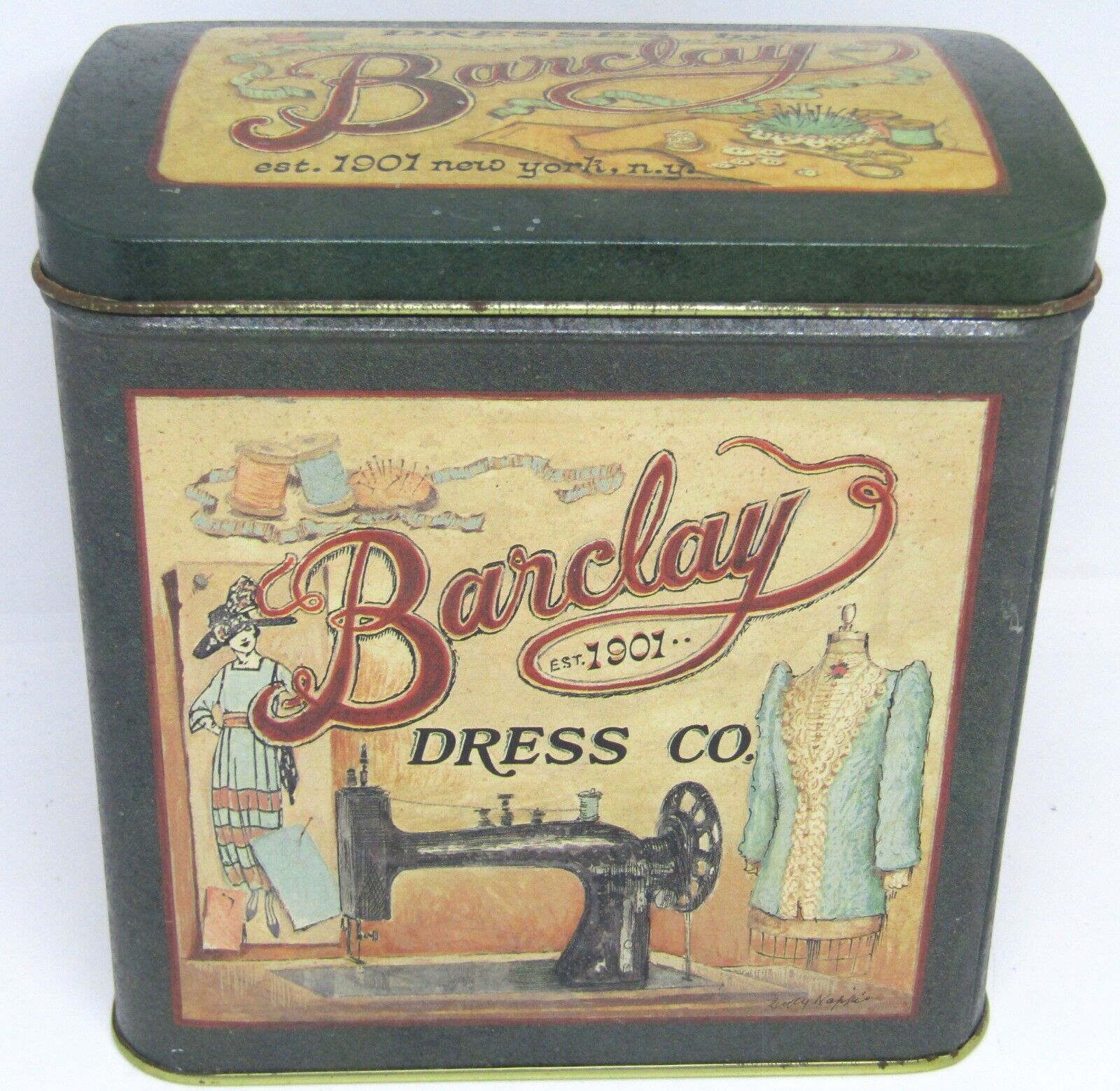 Vintage Keller-Charles, Barclay Dress Co. Metal Tin.