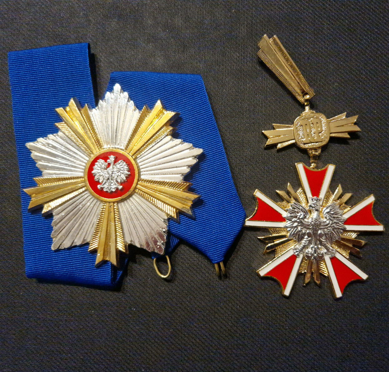 3149 THE POLISH ORDER OF MERIT + GREAT STAR OF THE REPUBLIC OF POLAND 2ND CLASS