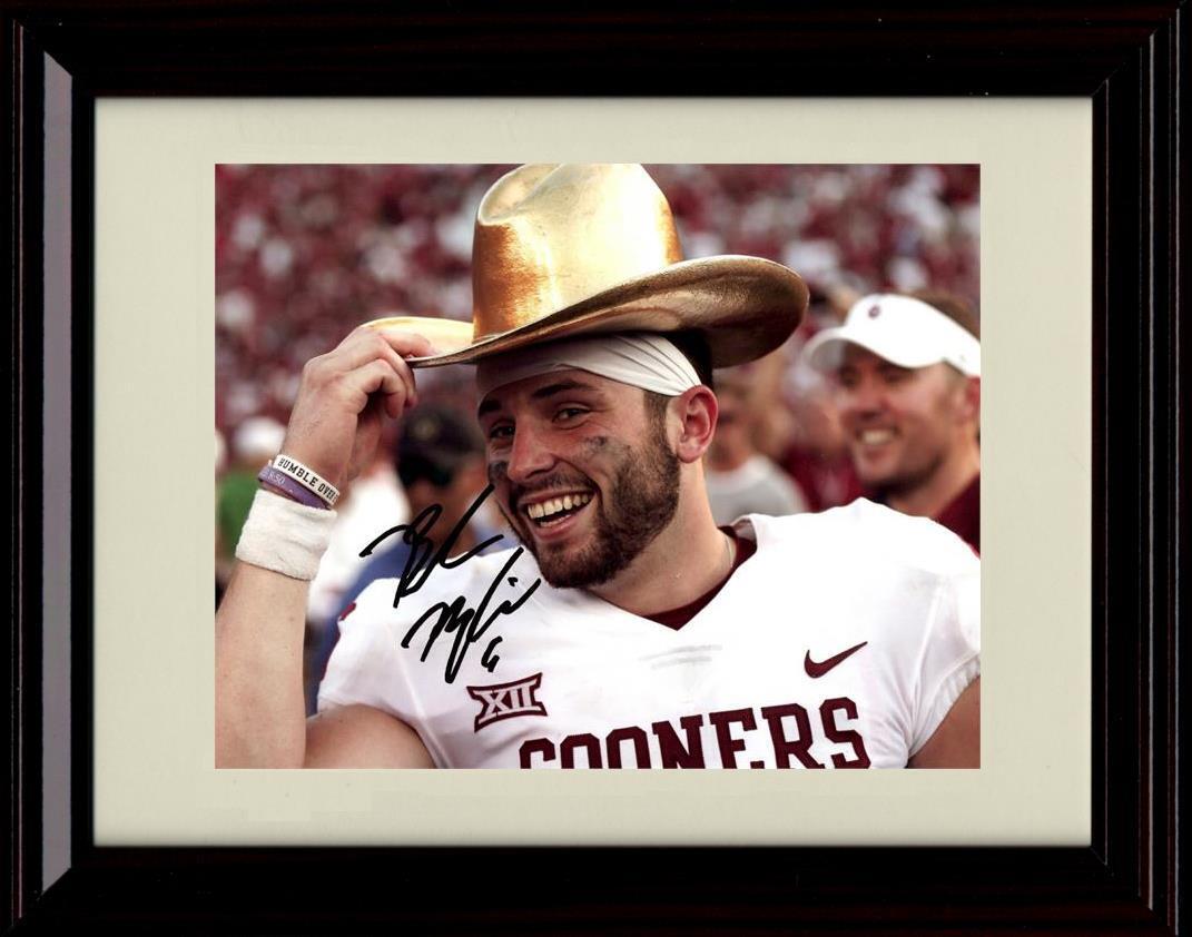 16x20 Gallery Frame Baker Mayfield Autograph Promo Print - Oklahoma Sooners-