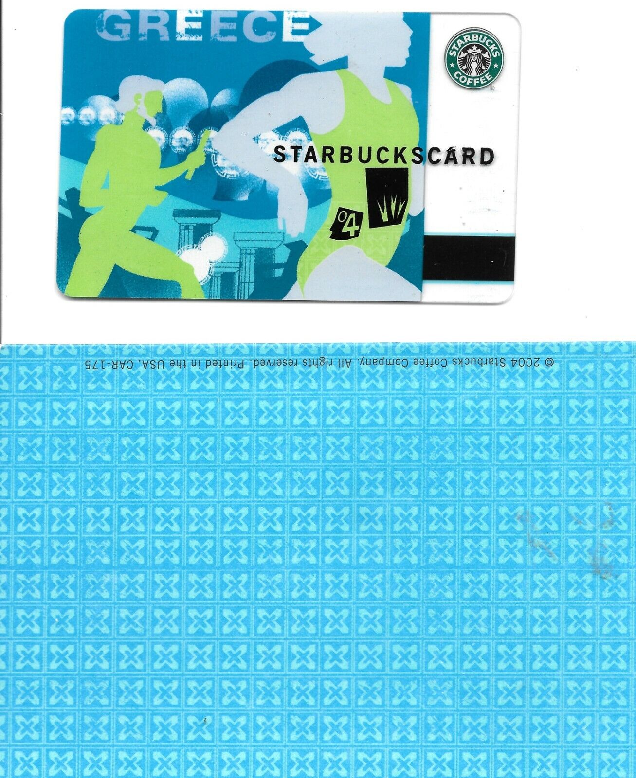  2004 USA Starbucks Card Greece Summer Olympic w/Matching Sleeve