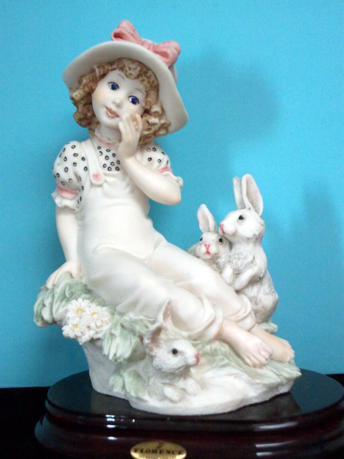 1996 Giuseppe Armani 'Bonny' 0247 Girl with Bunnies Sculpture - Rare