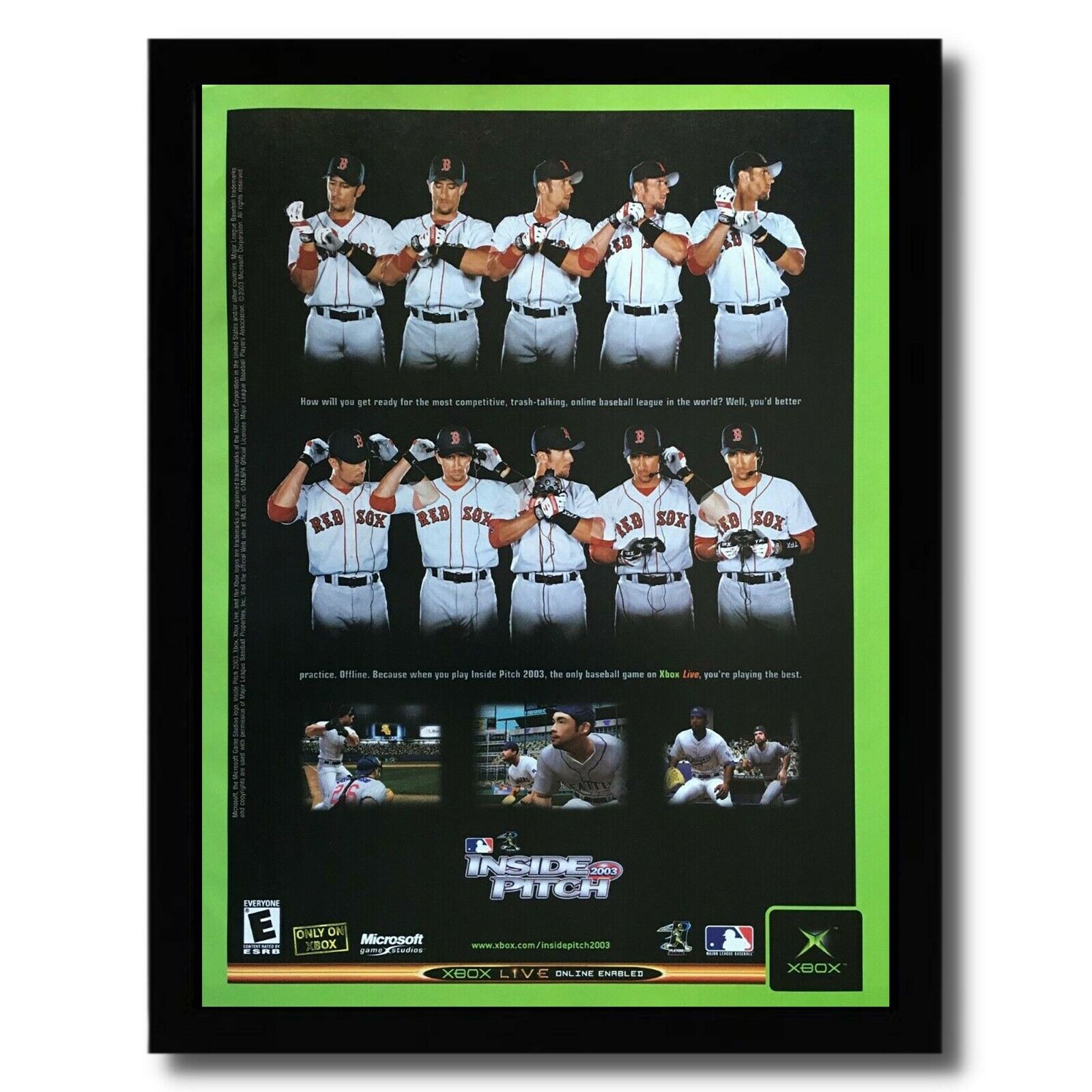 MLB Inside Pitch 2003 Framed Print Ad/Poster Nomar Garciaparra Red Sox Baseball