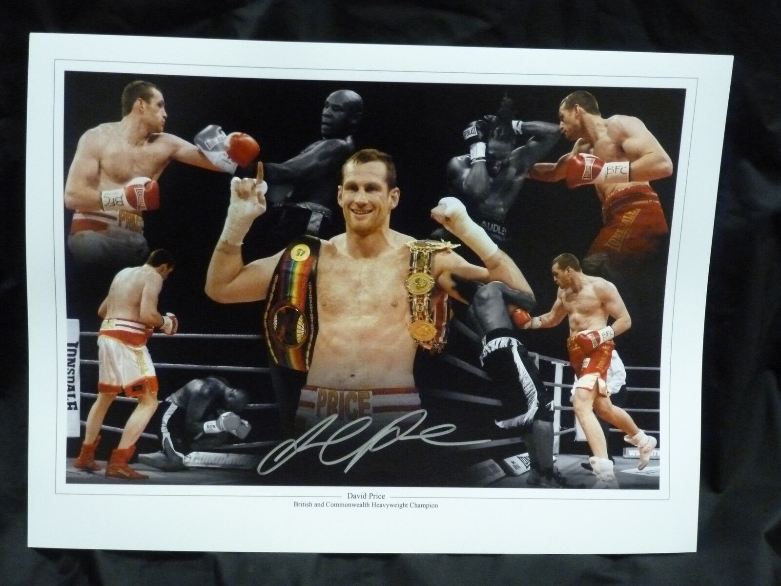 David Price  Signed 12x16 New Boxing Montage