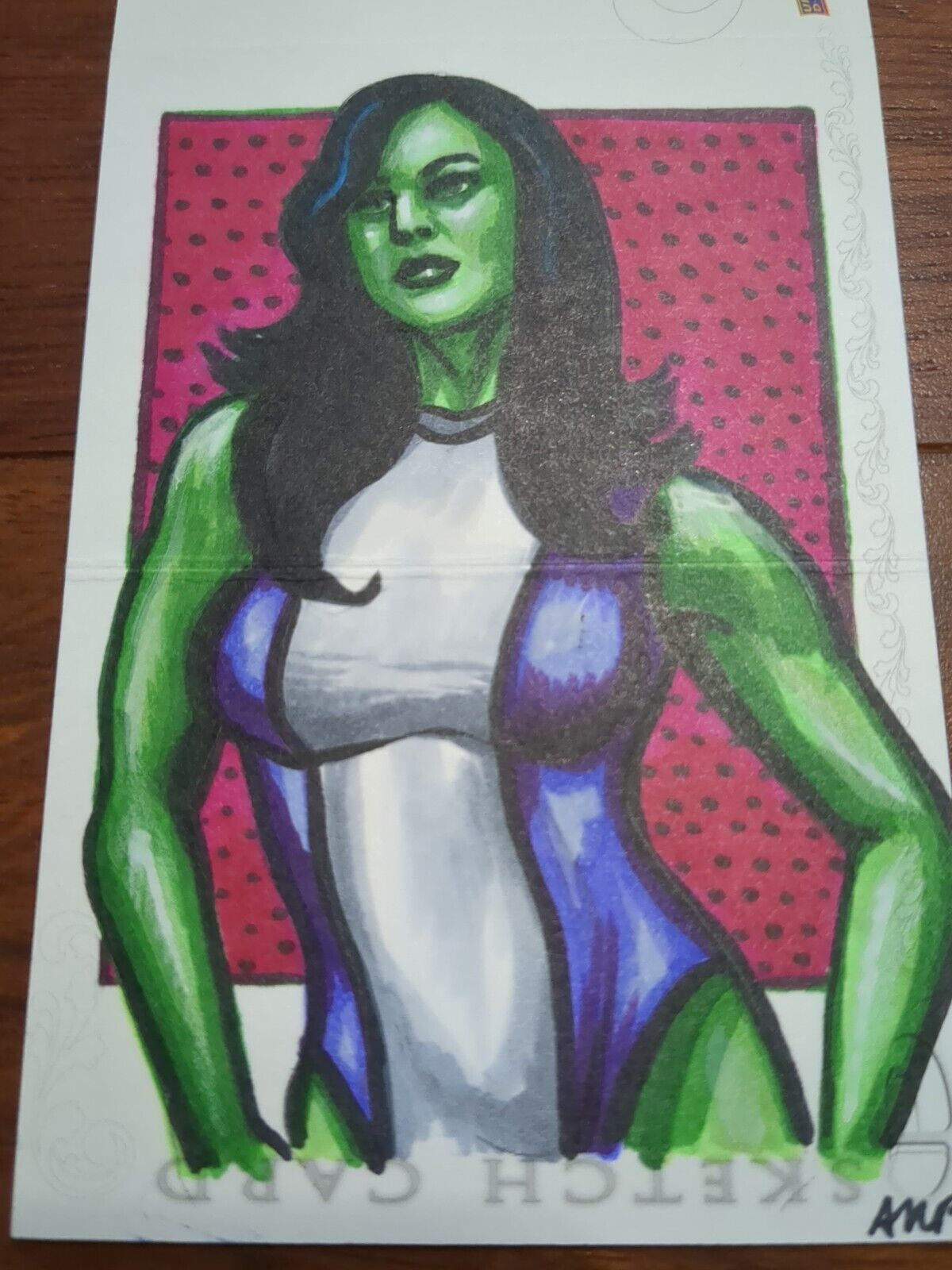 She-Hulk Spider-Woman Ashleigh Popplewell Triple Panel Sketch Card