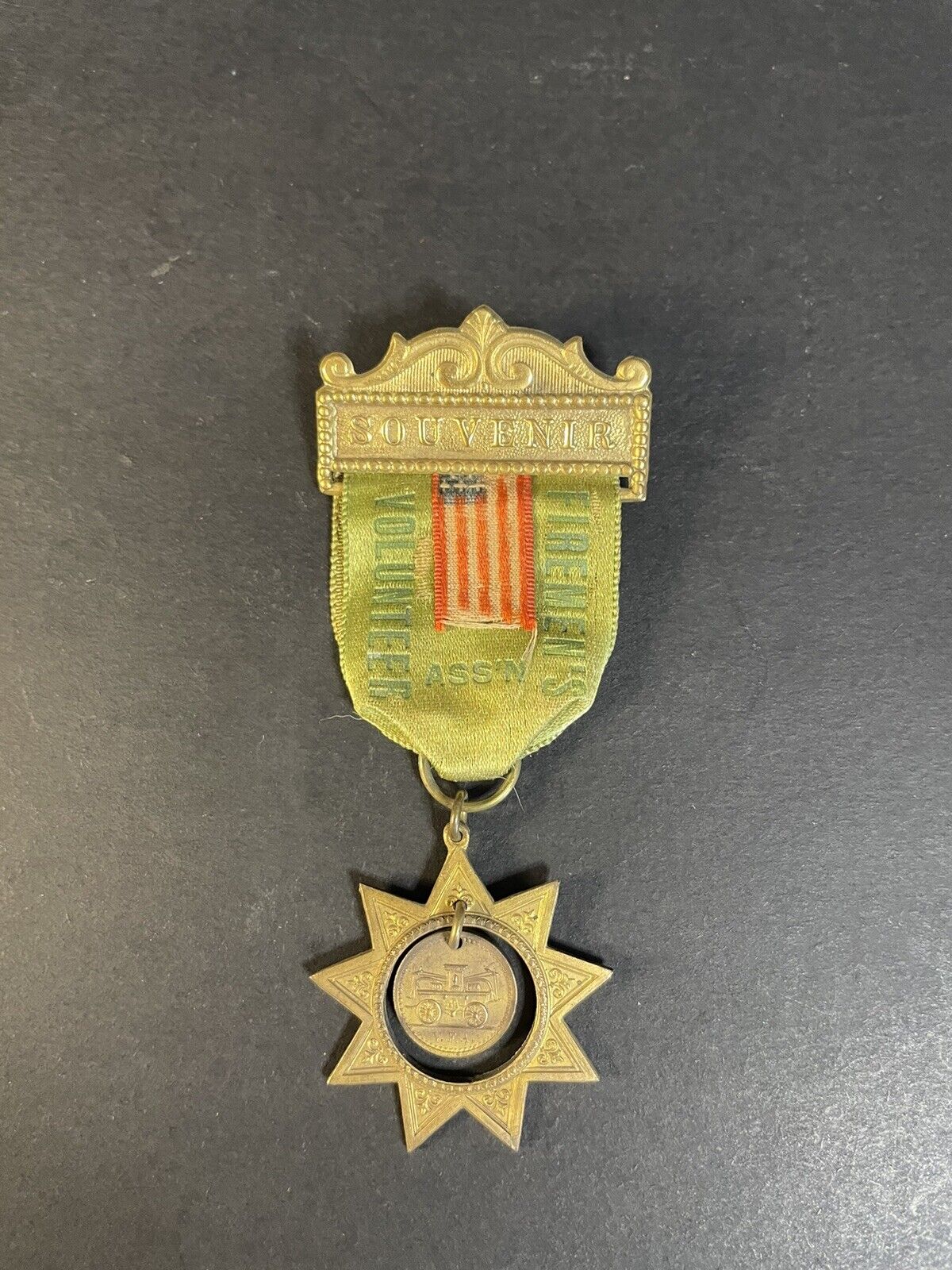 Antique Volunteer Firefighters Association V.F.A. Ribbon Medal