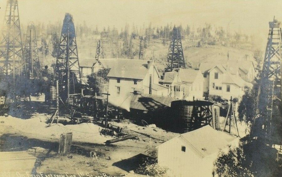 1890s-1910 Oil Wells Los Angeles California Philadelphia Museum Photo