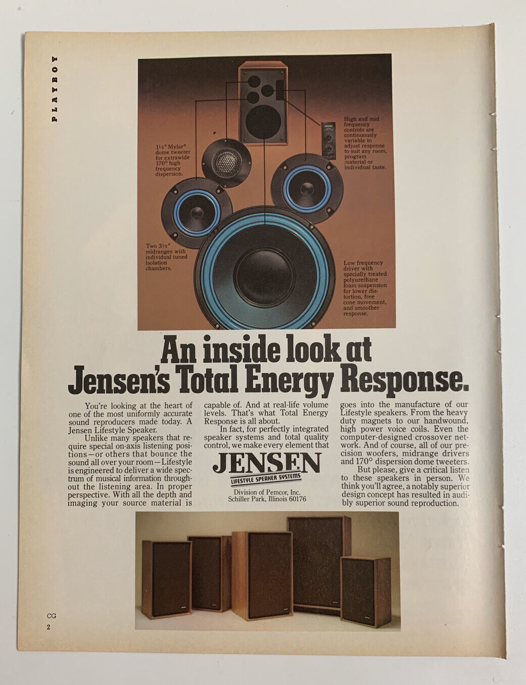1978 Jensen Speaker Print Ad Original Vintage Total Energy Response System