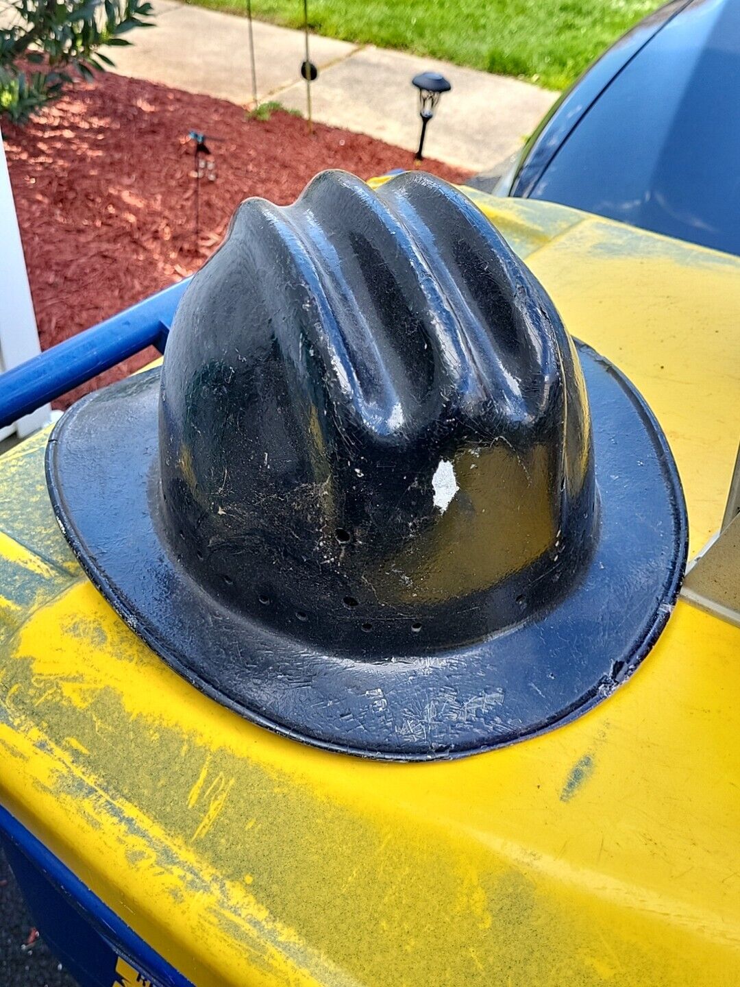  Black Fireman's Helmet Hard Boiled UNKNOWN MAKER
