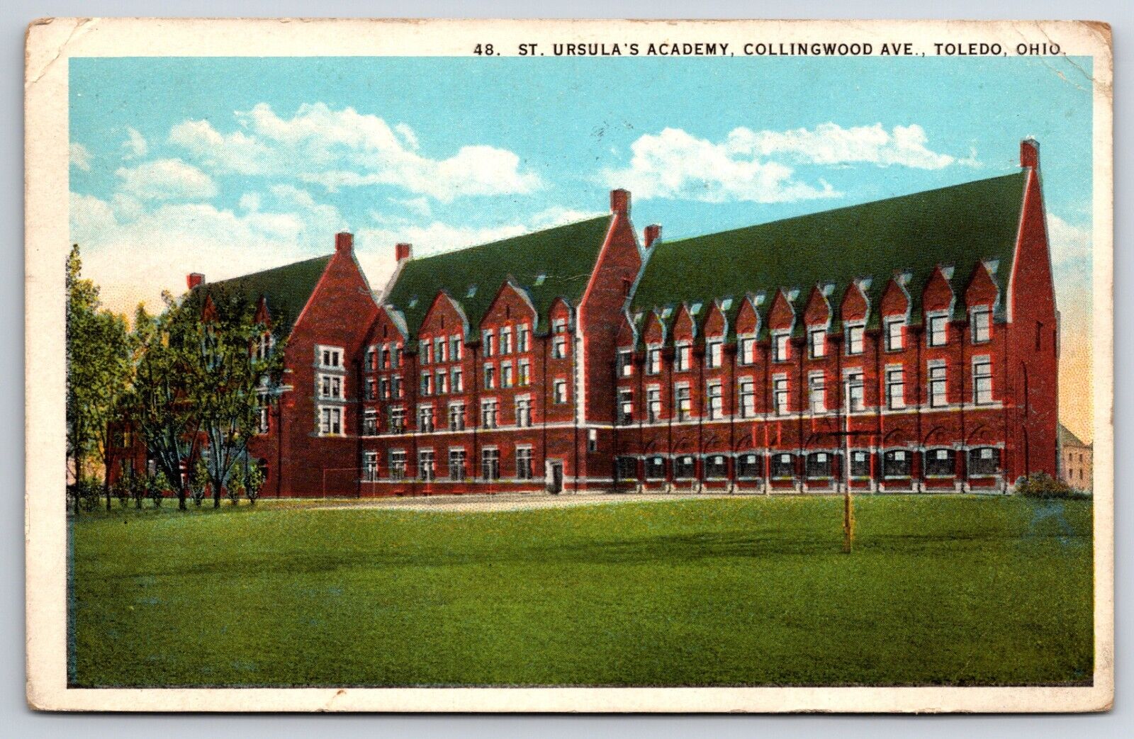 St Ursula's Academy Collingwood Ave Toledo Ohio c1920's CURT TEICH Postcard