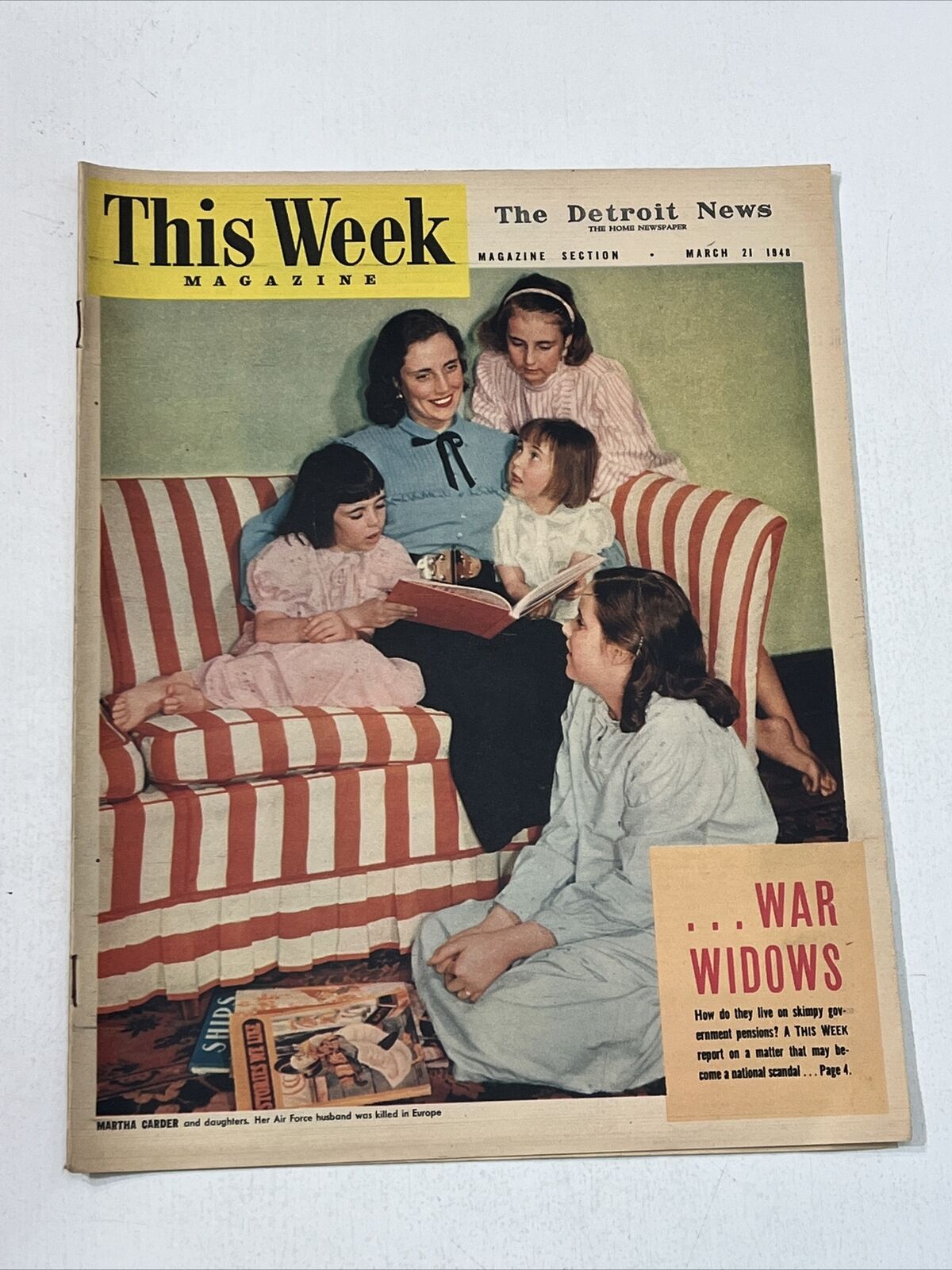 This Week Magazine The Detroit News March 21, 1948 War Widows