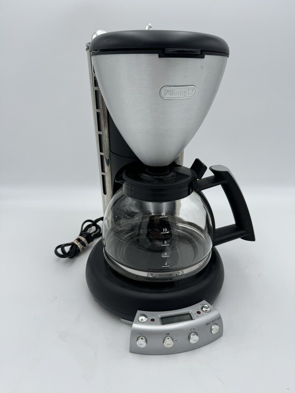 DELONGHI 12-Cup Retro Drip Coffee Maker Programmable EUC Tested Glass Carafe