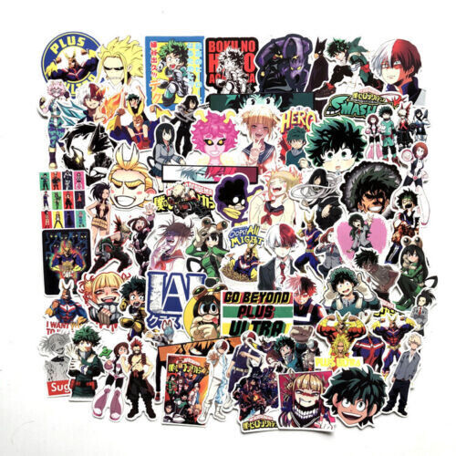 70 Pcs My Hero Academia Stickers Anime Set Stickers Vinyl Skateboard Decals
