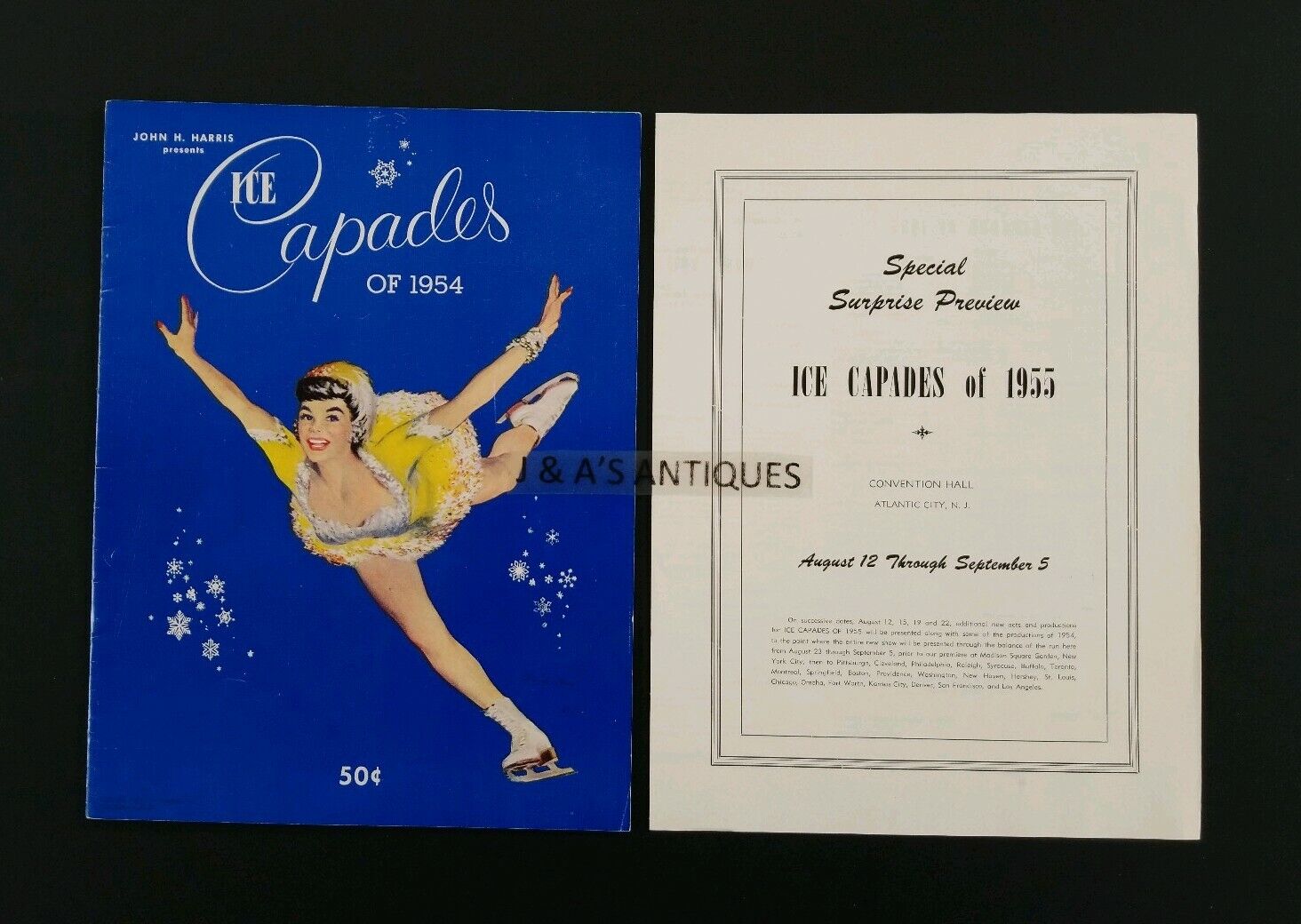 1954 Ice Capades Souvenir Magazine And 1955 Ice Capades \