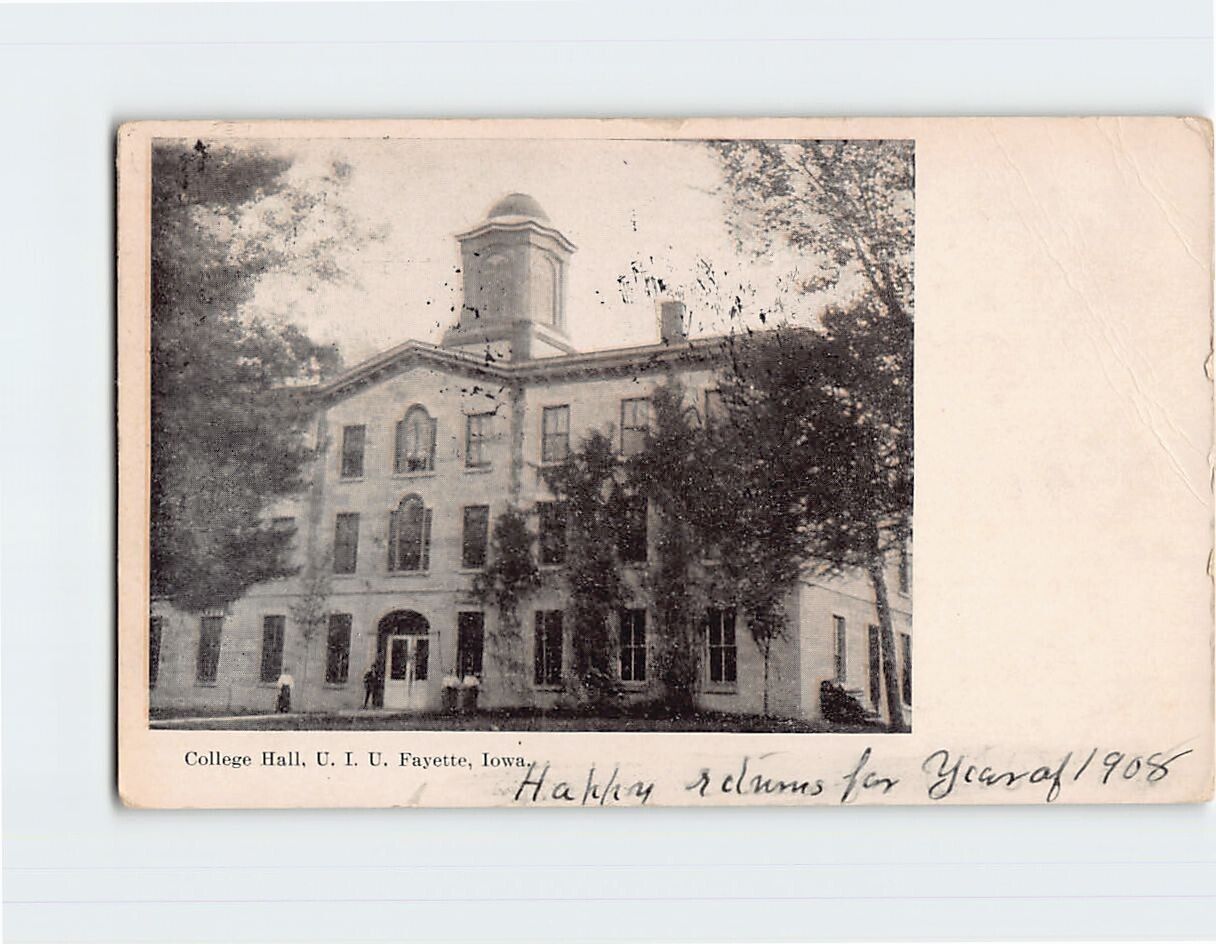 Postcard College Hall U.I.U Fayette Iowa USA