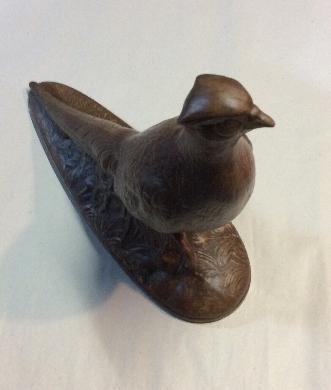 Vintage 1967 Pigeon Figurine Ceramic Brown Color 10” Height 13” Width. 