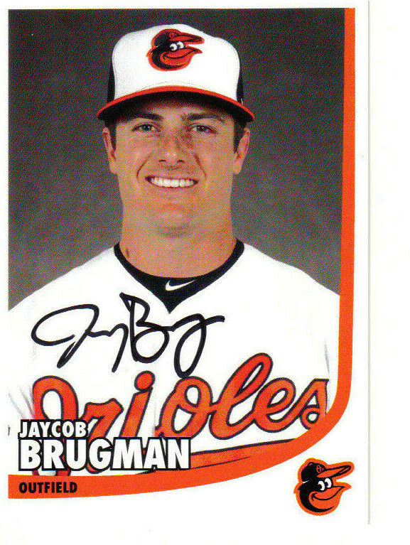 Baltimore Orioles Jaycob Brugman autographed 3.5 x 5 team issued card
