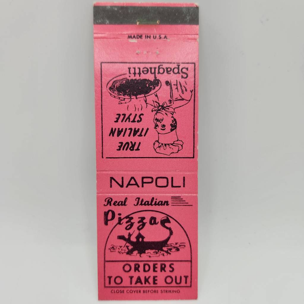 Vintage Matchcover Napoli Real Italian Pizza and Spaghetti