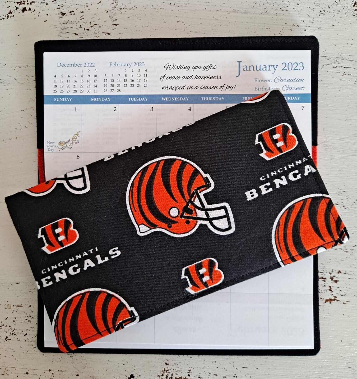 Cotton Fabric Cincinnati Bengals 2024-25 Pocket Calendar & Appointment Book