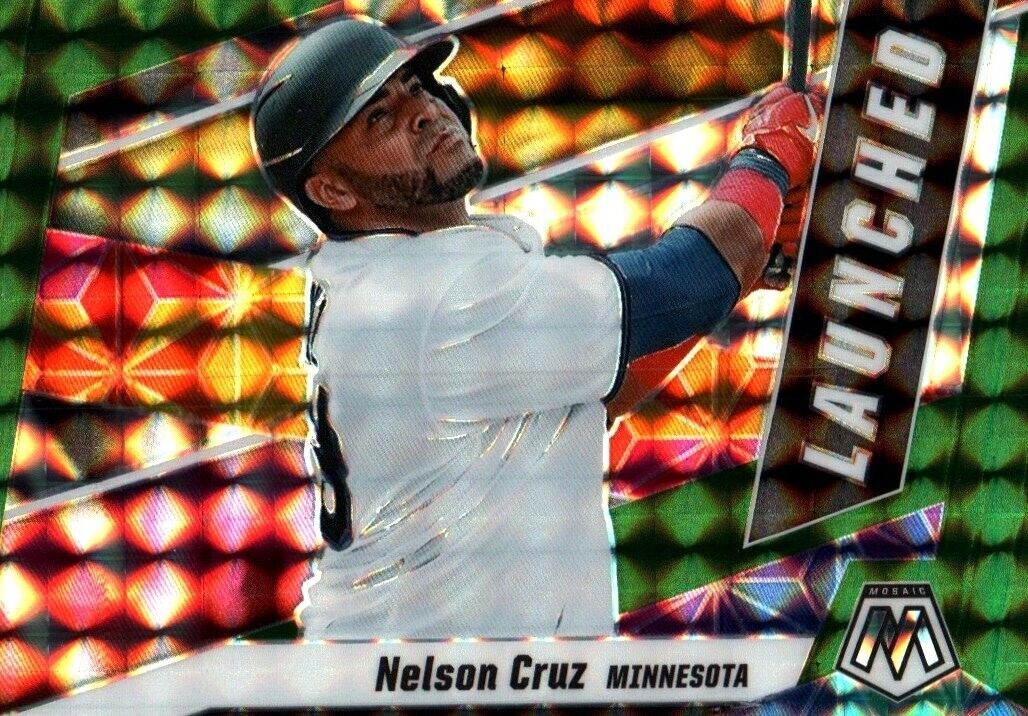 2021 Panini Mosaic Baseball Nelson Cruz Green Prizm Card #L3 MLB