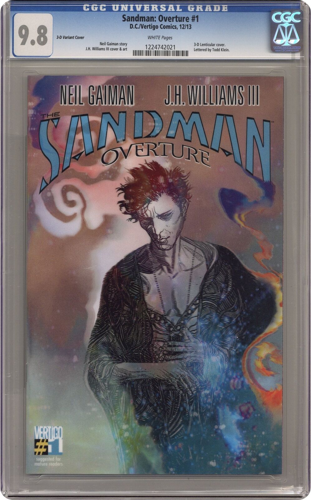 Sandman Overture #1 Williams Wondercon 3-D Variant CGC 9.8 2013 1224742021