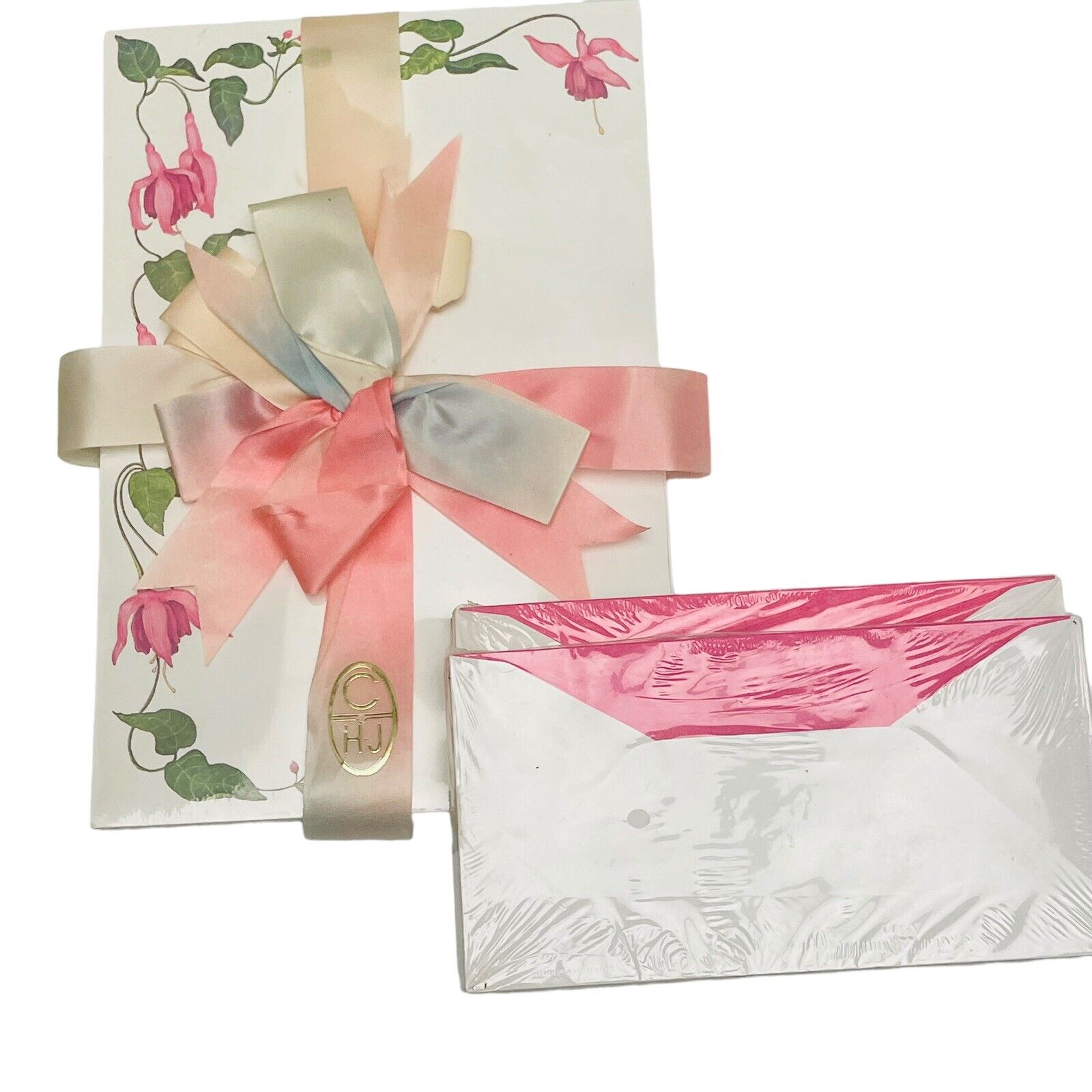 TV Allen Crane Floral Fuchsia Stationary Set 50 Letter Sheets & 50 Envelopes