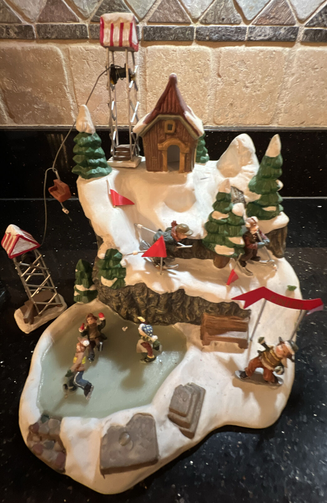 Christmas Village Midwestern Home Products Ski Bill Ice Skating