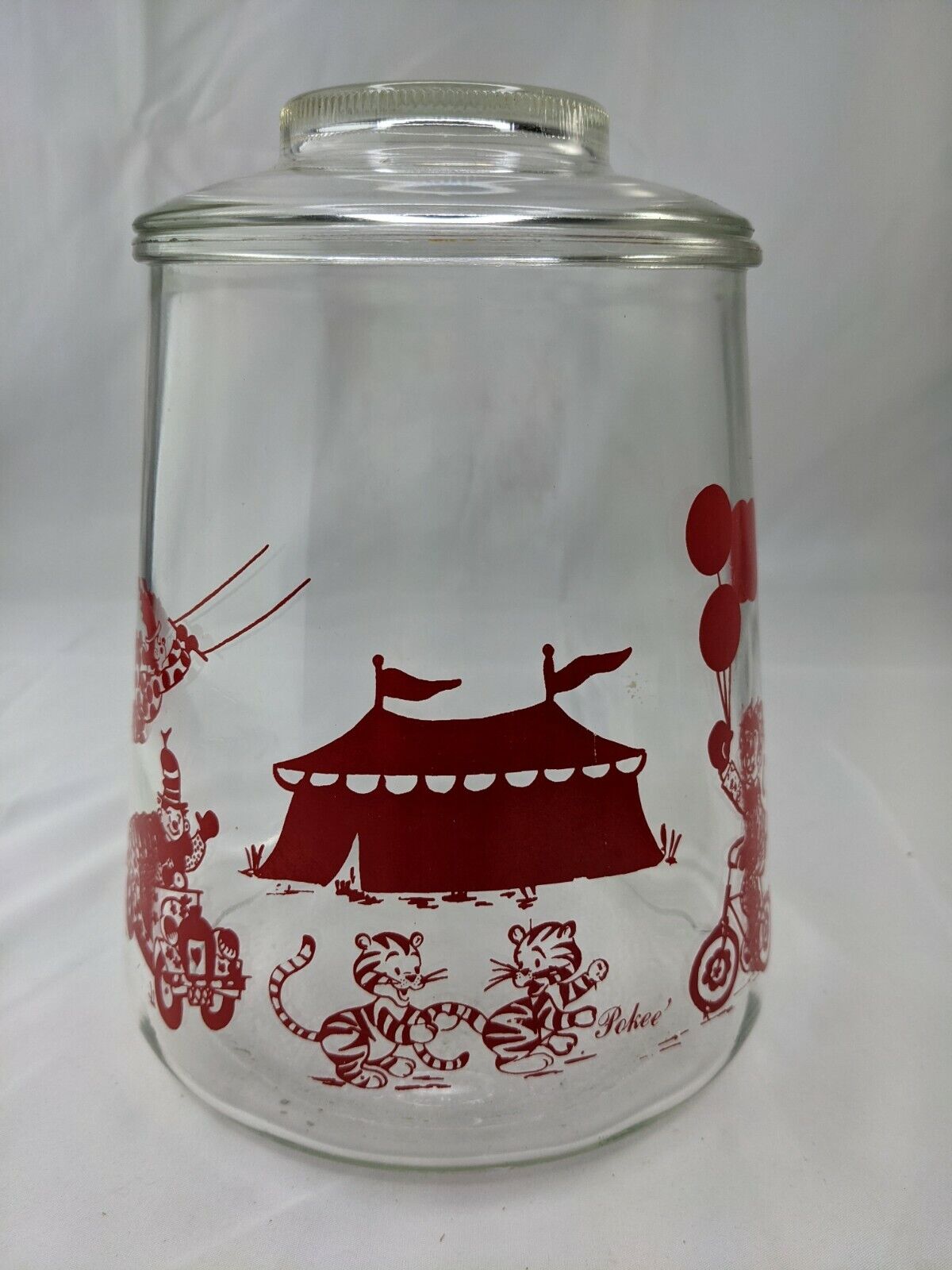 Bartlett Collins Cookie Jar Red Circus Pokee 8.5 Inch