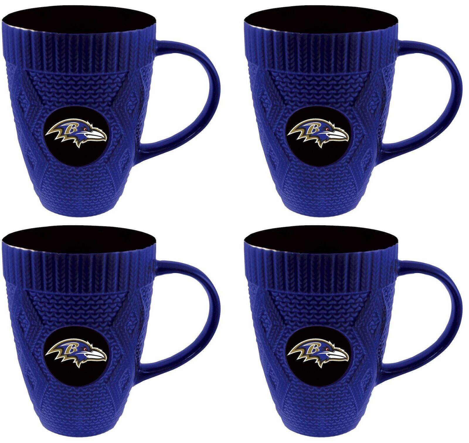 4- NFL Baltimore Ravens Football Ceramic Coffee Mugs Drink Cups 16oz 16 Ounces
