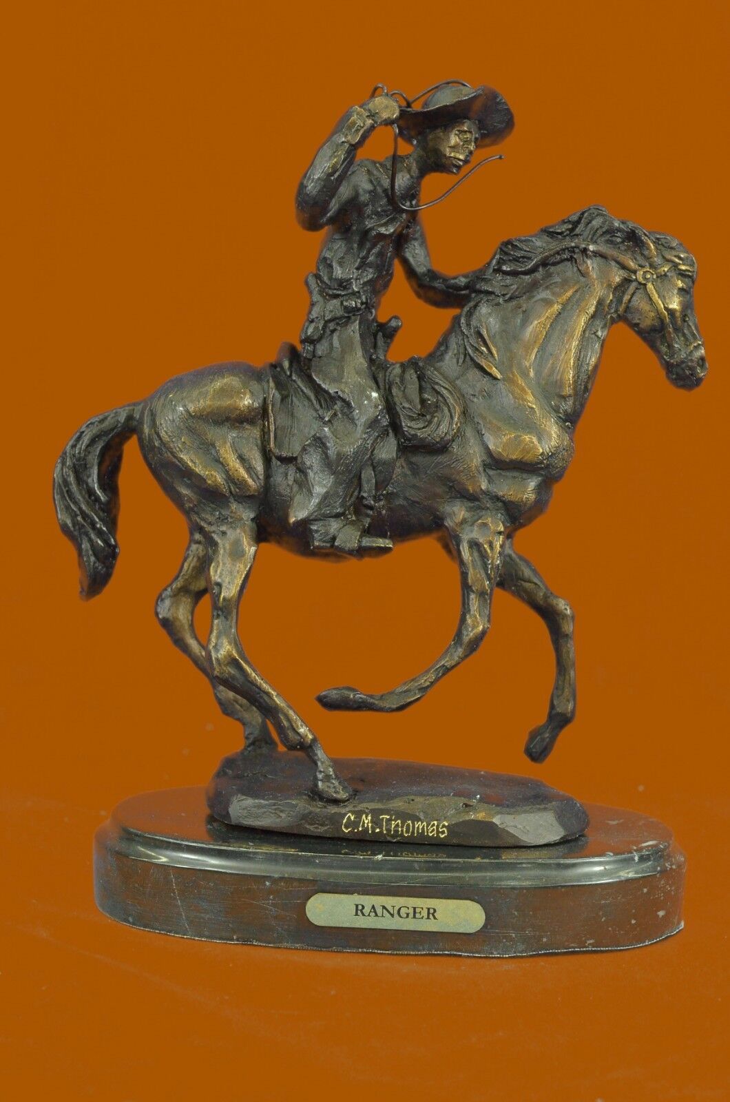 American Classic West Cowboy Sculpture Remington Tribute Bronze Figurine Decor